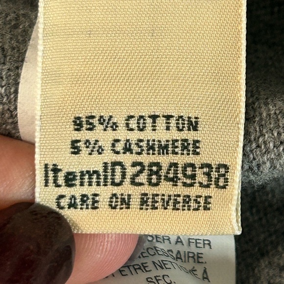 L.L. Bean Gray Cotton Cashmere Blend Zip-Up Dad Sweater Cardigan Men’s Size L - Picture 11 of 12